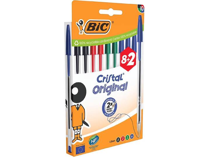 BIC Cristal - Balpen - 8+2 gratis - Assorti