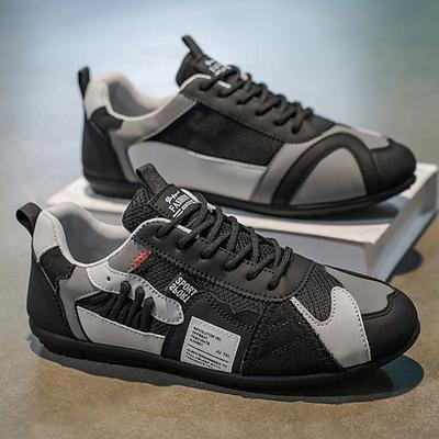 Grüne und weiße Herren-Sportschuhe, bequeme Schnürschuhe für Freizeit und Outdoor-Aktivitäten