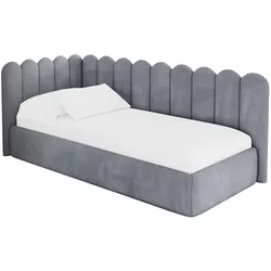 EINZELLBETT Jugendbett mit Bettkasten, Rechts - ARTY 80x200 Grau