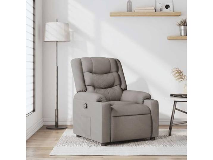 HEFZGDB Relaxsessel Taupe Stoff mit manueller Liegefunktion und 135 Grad Verstellbarer Rückenlehne für höchsten Komfort, Bequeme Sitzfläche, atmungsaktiver Bezug, praktische