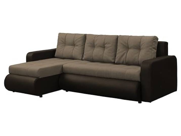 FORNIRO 24 Fabio Ecksofa 226x143x83cm Braun Wohnzimmer Couch Schlafsofa Mit Schlaffunktion & Bettkasten - L-Form - Kissen ausziehbar Gäste bequem Stauraum Design hochwertig Eckcouch Komfort