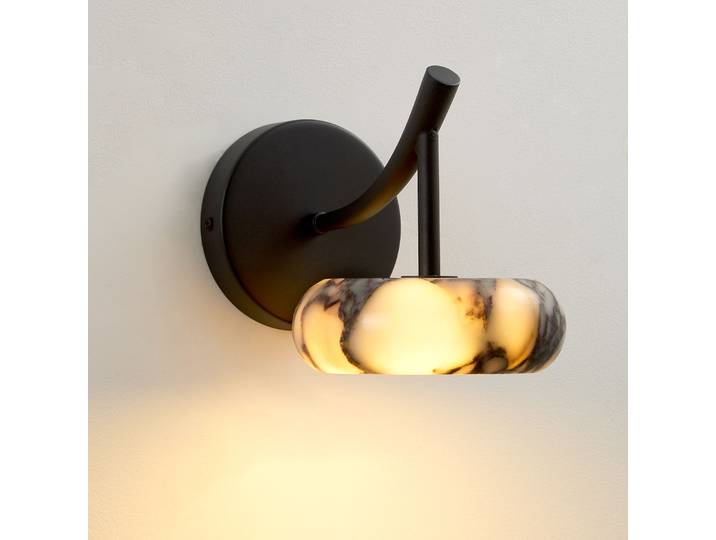 Applique Murale Moderne de Luxe en Marbre pour Salle de Bain, Chevet de Chambre, Couloir, Passage – Lampe Murale Nordique en Marbre