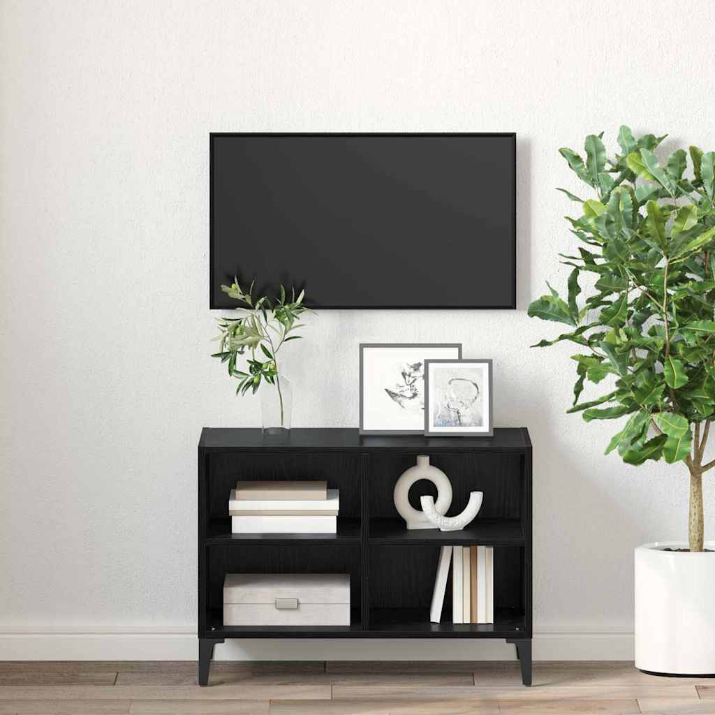 Natur Pur TV Cabinet 69.5 X 30 X 50 Cm Engineered Wood Black 78"