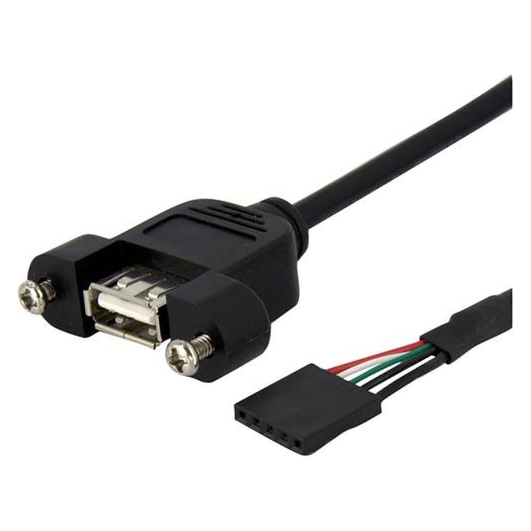 StarTech 90cm USB 2.0 Blendenmontage Kabel - USA A auf 5 pin Mainboard Pfostenstecker Buchse - Bu/Bu (0.90 m, USB 2.0) (USBPNLAFHD3)