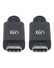 Manhattan SuperSpeed+ USB-C Anschlusskabel 1m USB 3.1 Gen2 Typ C-Stecker auf 10 Kabel Digital/Daten m 3.0 Schwarz (355223)