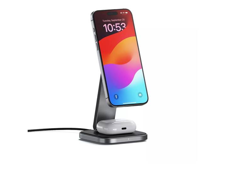 SATECHI 2-in-1 QI2 Wireless Charging Stand - Farbe: graphit