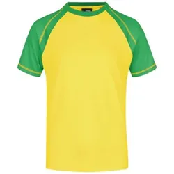 Herren Raglan T-Shirt JN010, gelb/frosch-grün, Größe M - gelb - M