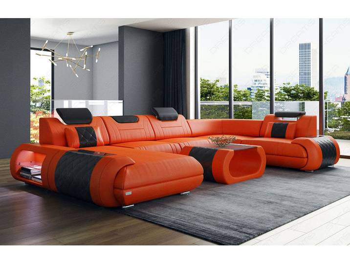 Leder Couch Rimini U-Form