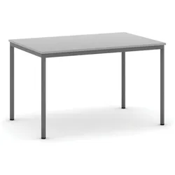 Esstisch BASIC, 120x80 cm, dunkelgraues Metallgestell, grau