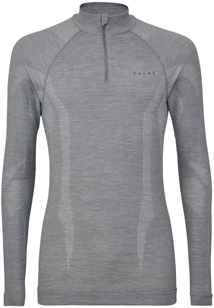 Falke  - Wool Tech Zip Shirt Regular Fit Grey Heather - S - Sous-vêtement technique