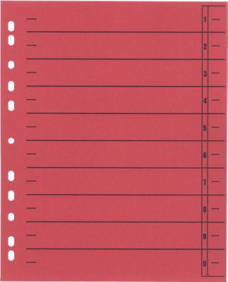 Schäfer Shop Select Trennblätter, mit Taben, DIN A4- Format, Linienaufdruck, Universallochung, 100 Stück, rot