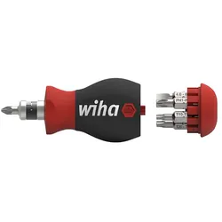 Wiha Schraubendreher mit Bit Magazin Stubby gemischt mit 7 Doppelbits - 43613