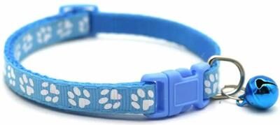 Uplift Essentials Charming Adjustable Pet Bell Collar light Blue