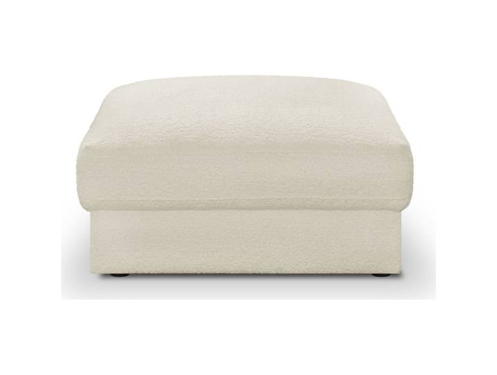 Pouf en tissu bouclette écru
