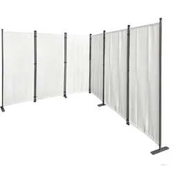 QUICK STAR Paravent 6tlg. 340x165cm Weiß