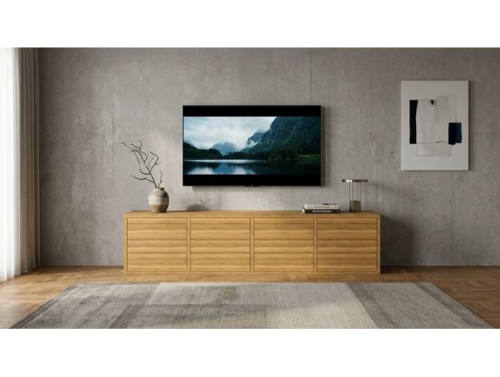 Langes Lowboard aus Holz Kernbuche Natur geölt