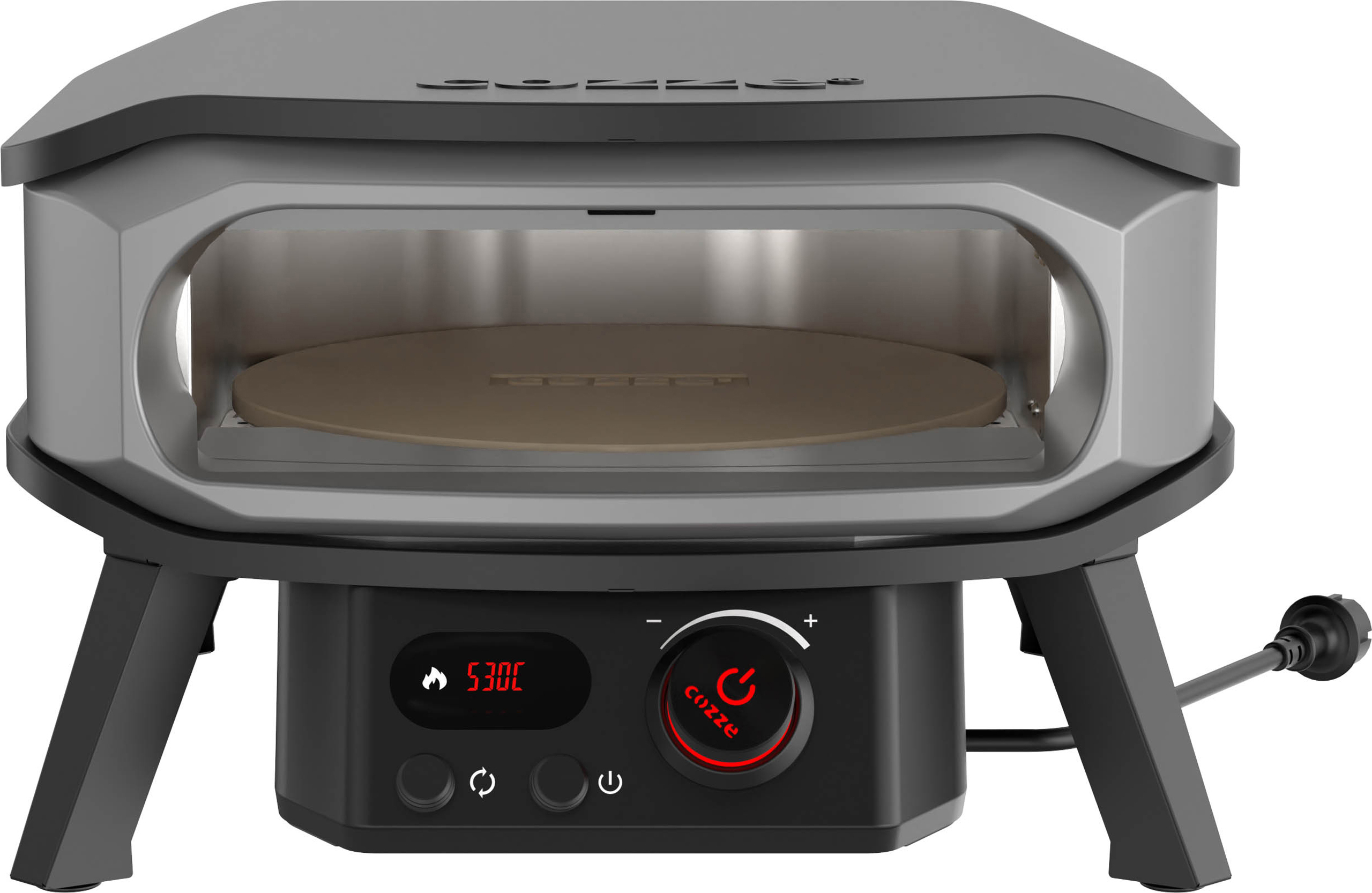Cozze Premium Rotate, 1 Pizza/Pizzen, Schwarz, Edelstahl, 34 cm, 450 °C, 345 x 345 mm, 2 m