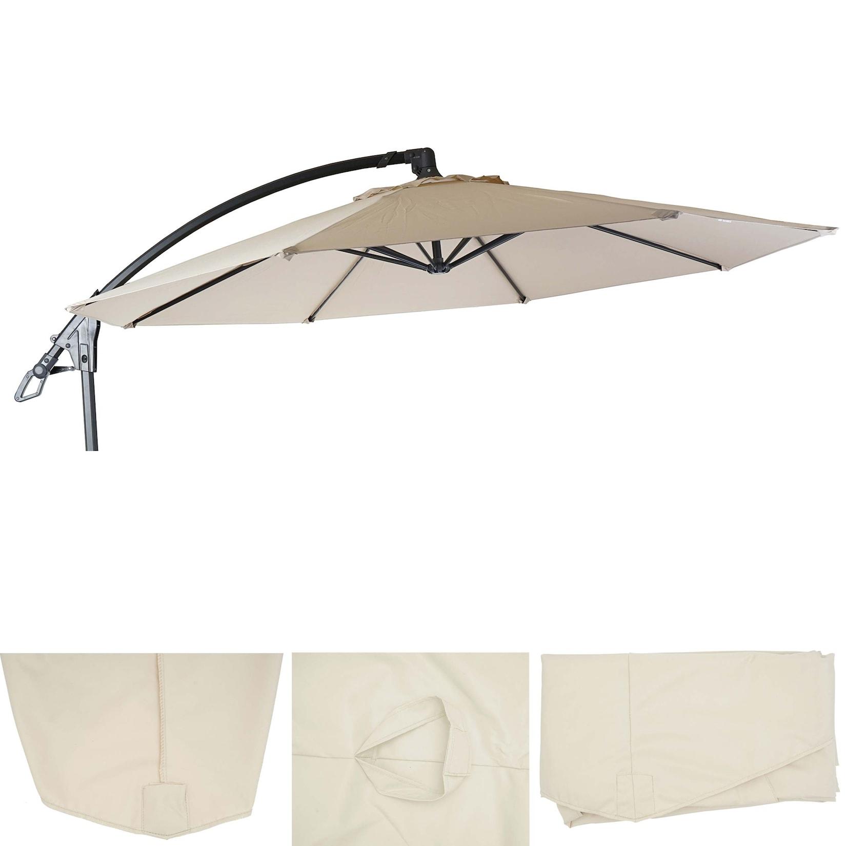 Ersatz-Bezug für Deluxe Ampelschirm MCW-D14,Sonnenschirmbezug rund Ø 3m ~ creme ohne Flap