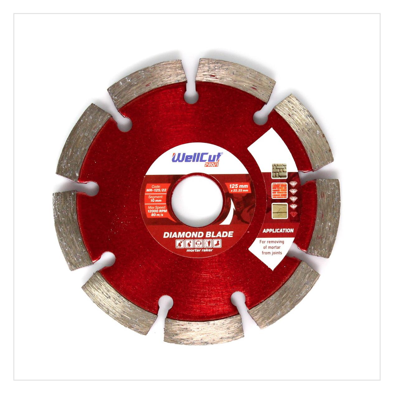Wellcut Diamond Blade Diamant Trennscheibe 125 x 22,2 mm Application Mörtelreste Entferner ( MR - 12 (WC-SD8)