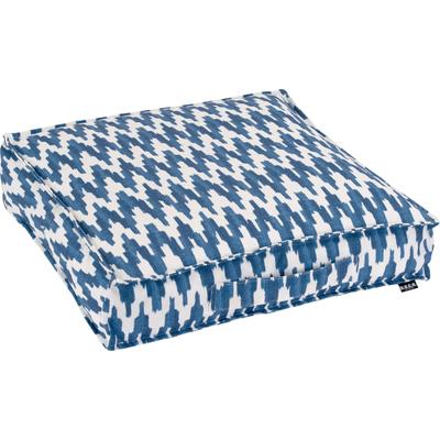 Sitzkissen H.O.C.K. "Portal", blau (blau, navy, geblümt), B:50cm H:10cm L:50cm, Polyacryl (dralon), Dekokissen_Sitzkissen_Kissenhüllen, Sitzkissen, mit Zick-Zack Muster