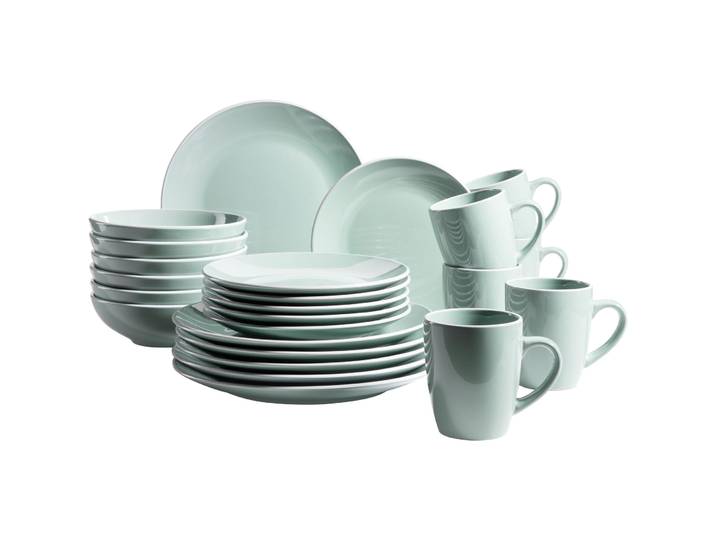 MÄSER Geschirr-Set Elissa 24tlg. Grün - Material: Steinzeug - 228