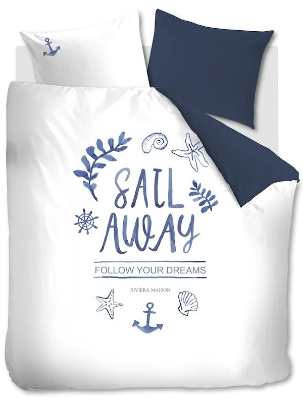 Rivièra Maison Sail Away blauw dekbedovertrek voor volwassenen