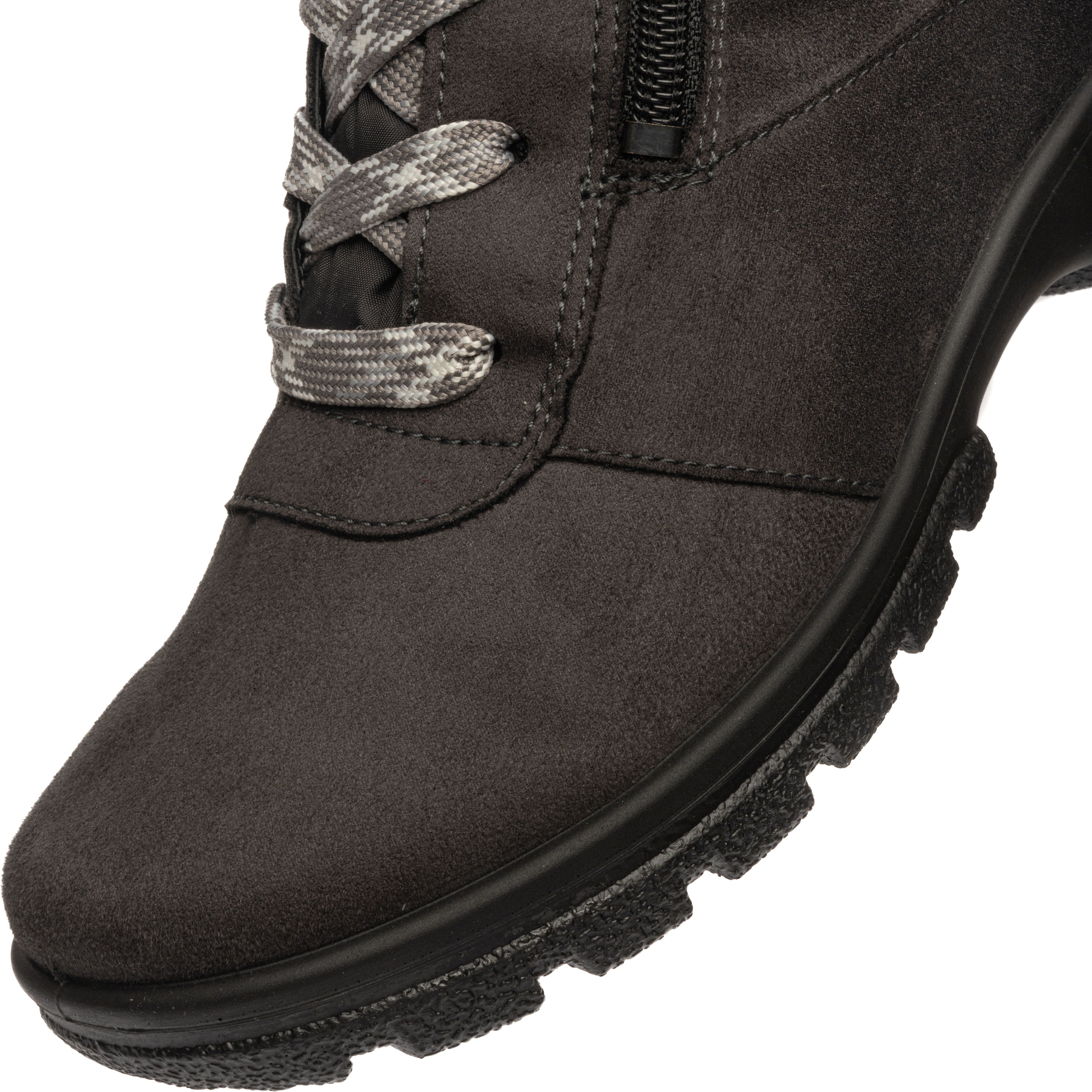 Winterboots ARA "SAAS FEE", Damen, Gr. 6,5, Warmfutter, grau (grau, schwarz), Filz, Textil, Veloursleder, unifarben mit Farbeinsatz, Basic, Schuhe Winterboots, Winterstiefelette, mit praktischem Außenreißverschuss, G-Weite