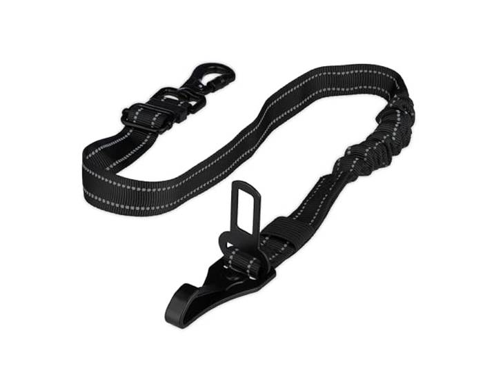 Relaxdays Ceinture de sécurité pour Chien\, 60-80 cm\, avec Amortisseur\, Mousqueton Rotatif\, Noir