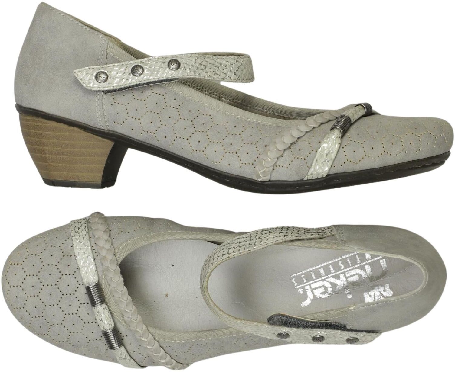 Rieker Damen Pumps, Grau, Gr. EU 38, Kunstleder - Second Hand