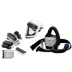 3M TR-315E+ Versaflo Starterpaket inkl. TR-302E, Zubehör und 3M Versaflo Schutzhelm M206 mit Komfort-Gesichtsabdichtung und Polycarbonat Visier, klar