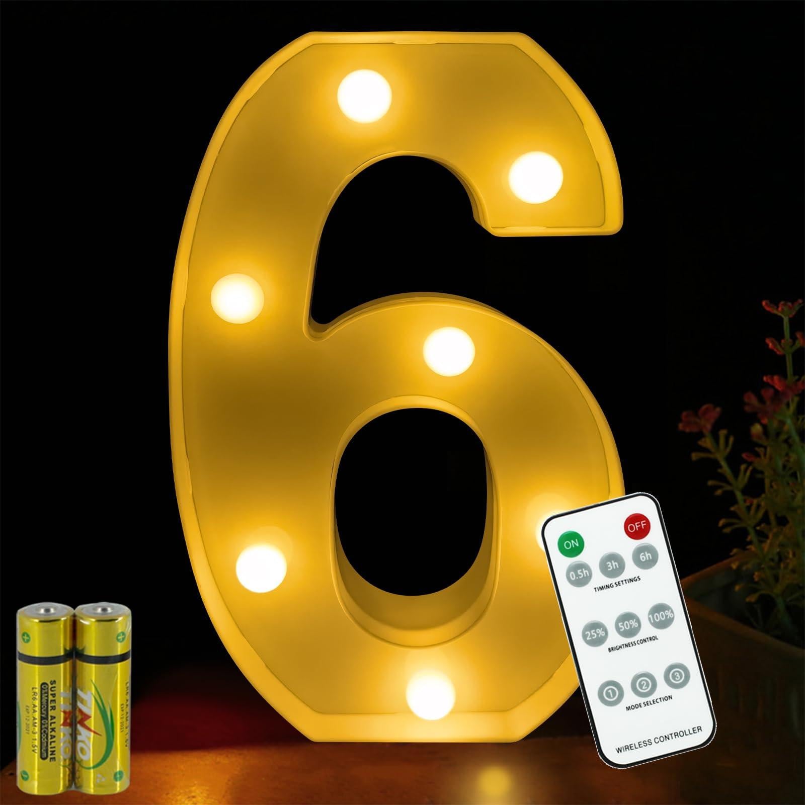 Selius LED Nummer Lichten met Afstandsbediening voor Decoratie