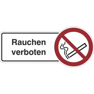 SafetyMarking Hinweisschild Folie, 30 x 13 cm, Verbotszeichen, Rauchen verboten