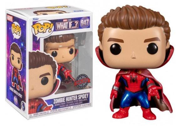 Funko Pop! Marvel What If...? Zombie Hunter Spidey Unmasked Metallic