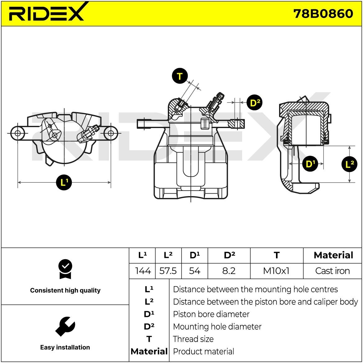 RIDEX 78B0860 Brake caliper