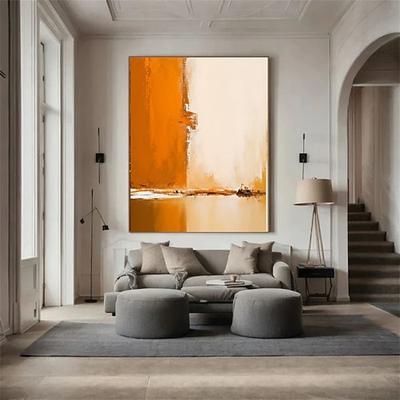 Großes abstraktes Ölgemälde, handgemalt, warme Farbtöne, warme, erdige Textur auf Leinwand, moderne Wanddekoration, übergroßes Wohnzimmerbild, einzigartiges Wohnaccessoire