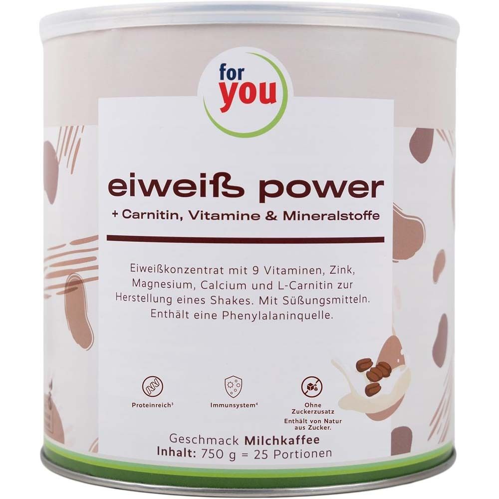 FOR YOU eiweiß power Milchkaffee Pulver 750 g