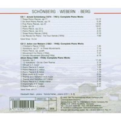 Schönberg,Berg,Webern - Elisabeth Klein, CD