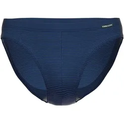 AMMANN Herren Slip - Jazz Pants Jeans, Feinripp, Softbund, Ton-in-Ton Streifen, Baumwollmischung Dunkelblau / M