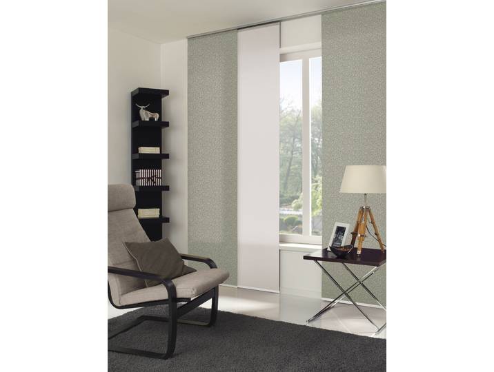 Schiebegardine GARDINIA Flächenvorhang Zen Silence , grün (reiskörner grün), B:60cm H:245cm, Polyester, Gardinen, Schiebegardine, blickdicht, Polyester, nicht waschbar