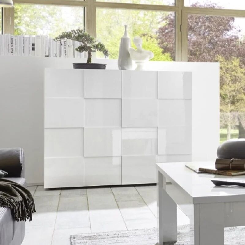 garneroarredamenti Madia alta 121x111h cm 2 ante moderna bianco lucido Obsession