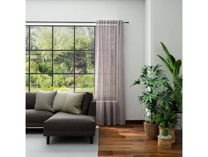 Vorhang NEUTEX FOR YOU LUCIA , rosa (altrosa), B:145cm H:245cm, Polyester, Gardinen, Vorhang, Criss-cross Optik mit Effektgarn