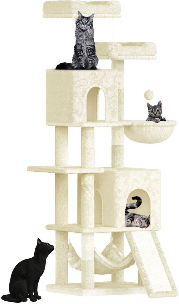 Archie & Oscar Amadahy 158 cm H Cat Tree / Condo Beige 158cm H X 49cm W X 40.5cm D