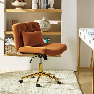 HULALA HOME Ollie Modern Flannel Swivel Tilting Office Chair with Pillow