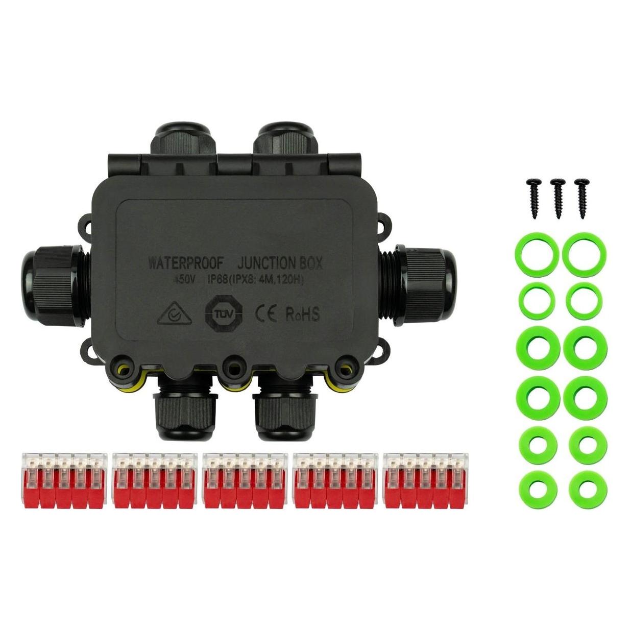 Varia 6-Wege Abzweigdose IP68 werkzeuglos, staub- & wasserdicht (426392)