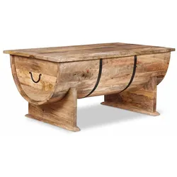 Décoshop26 - Rustikaler Couchtisch im Vintage-Stil aus massivem Mangoholz fassförmig 88 x 50 x 40 cm DEC038239