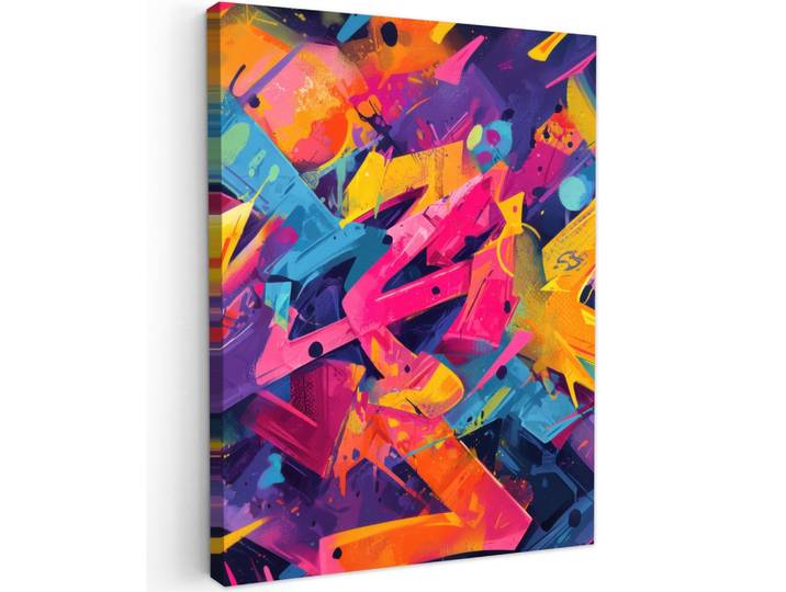 LEINWANDBILD Abstrakt - Formen - Farbenfroh Wandbild Wohnzimmer 60x80 cm