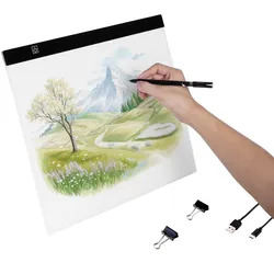 VEVOR Leuchttafel B4 LED Leuchtpad Leuchtkasten ultradünne tragbare Leuchtbox, USB-betriebenere Leuchtplatte zum Nachzeichnen, Leuchtbox für Diamantmalerei Animation Skizzieren Zeichnen Schwarz