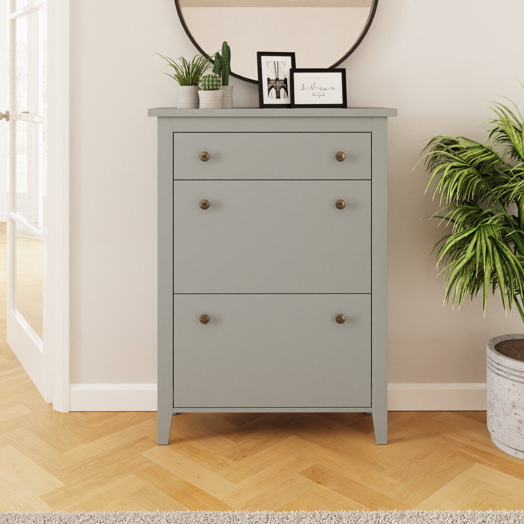 Three Posts Kensington 12 Pair Flip Down Shoe Storage Gray 12