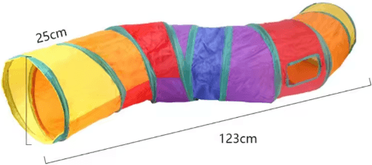Inspire Picks Collapsible Cat Tunnel Play Tube Cat Tunnel For Indoor & Outdoor Exercise, Hiding & Interactive Play rainbow S
