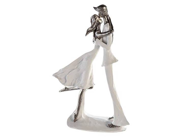 Casablanca Statue Couple Hold Me\, Résine Blanche 32 cm Un joli symbole de complicité amoureuse. Elle trouve facilement sa place au salon en chambre ou au bureau.